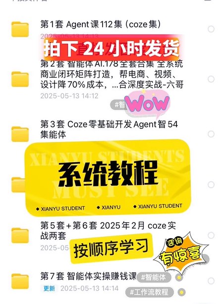 名称：《2025 AI Agent实战课Coze开发+商业闭环》